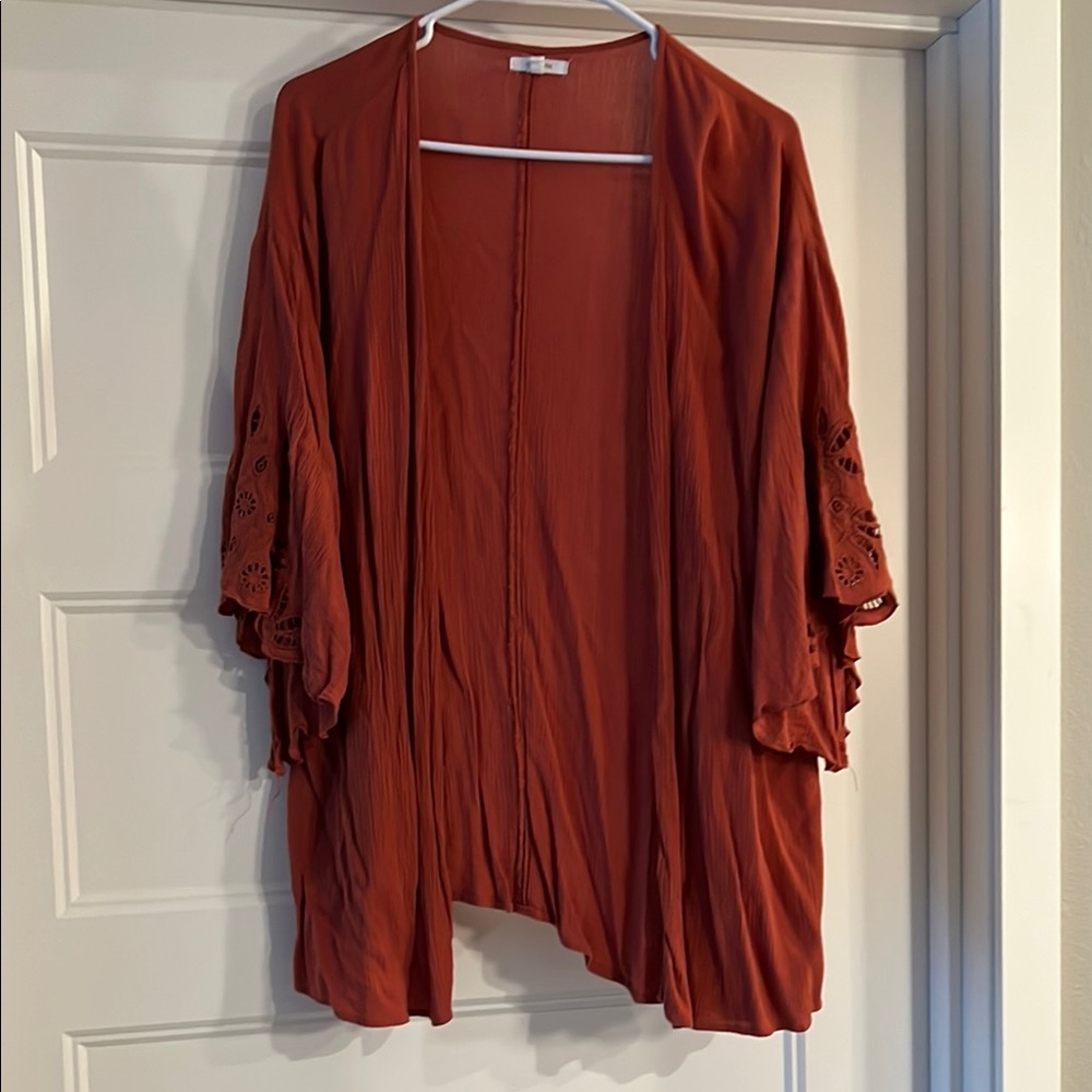 Maurices Rust Open-Front Blouse